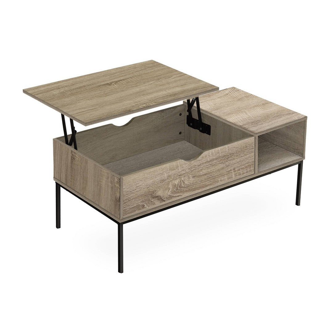 Rectangular Coffee Table with Lift-Top - Beige