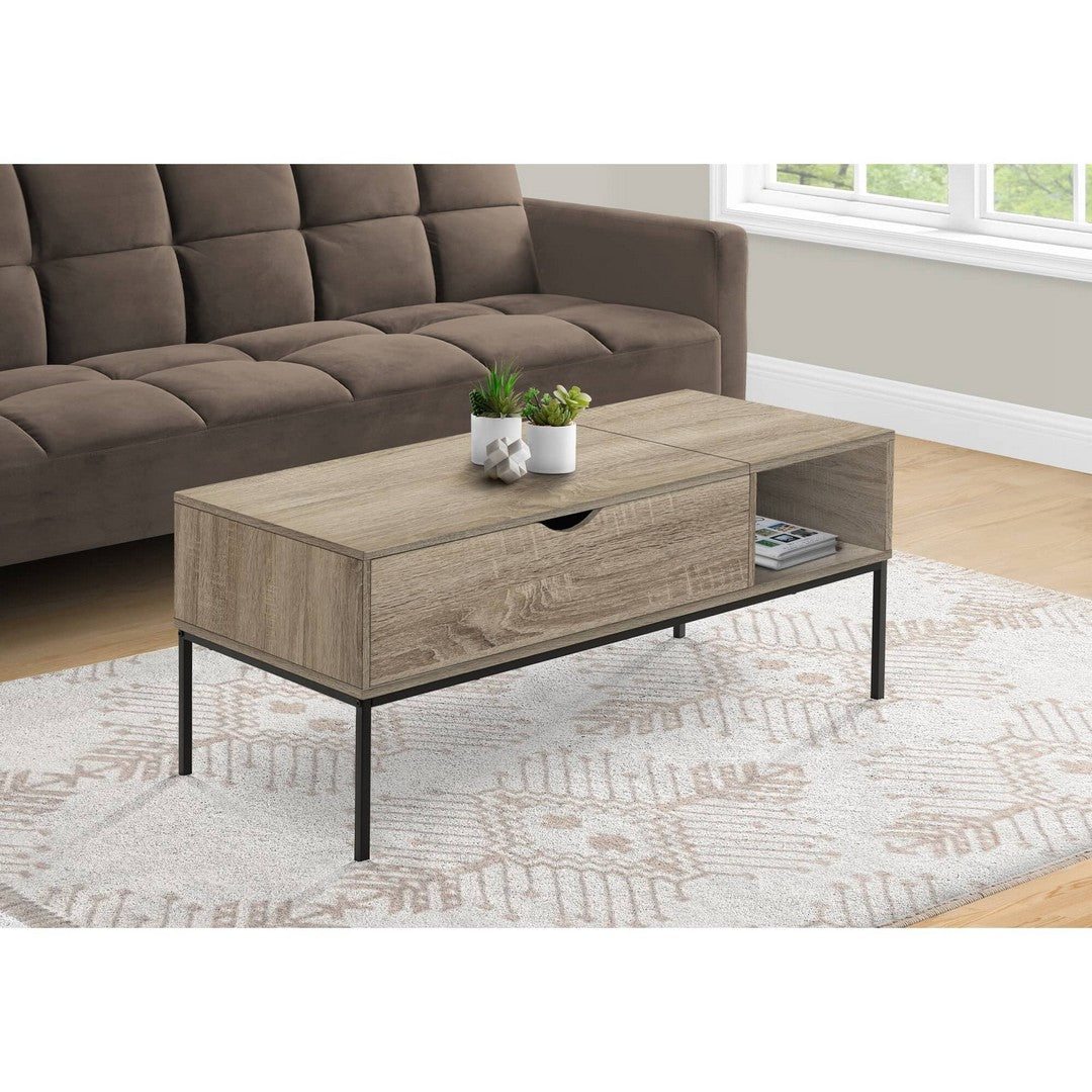 Rectangular Coffee Table with Lift-Top - Beige