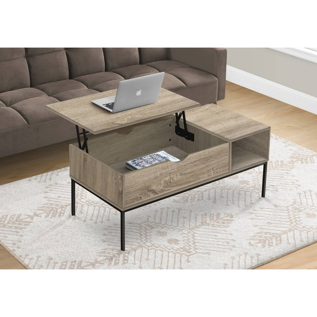 Rectangular Coffee Table with Lift-Top - Beige