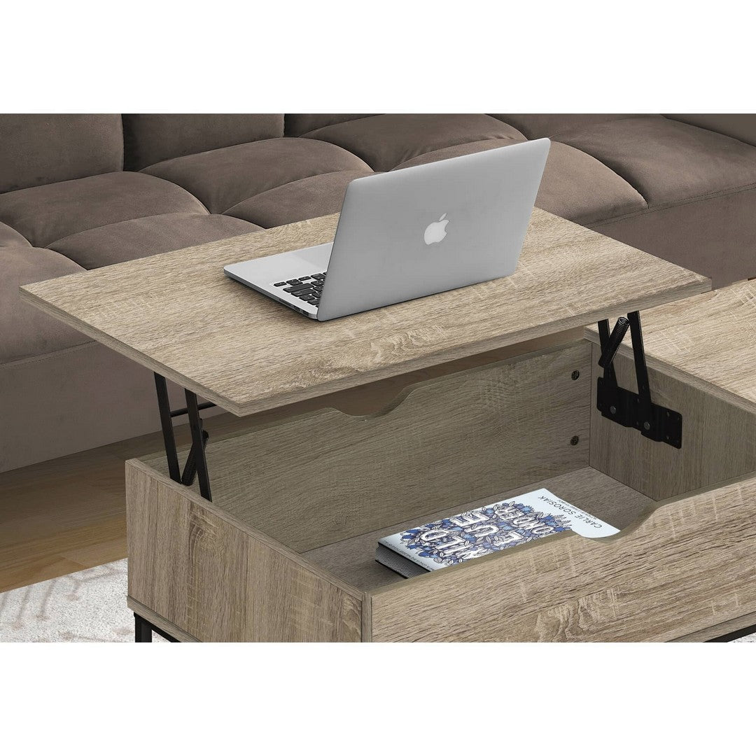 Rectangular Coffee Table with Lift-Top - Beige
